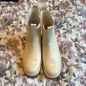 a new day Cream Ankle Boots